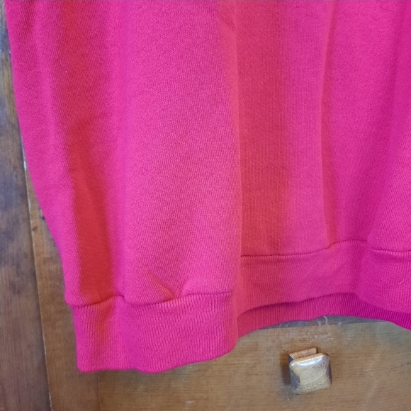 Vintage Jerzees red short sleeve floral applique crewneck sweatshirt - Picture 3 of 8